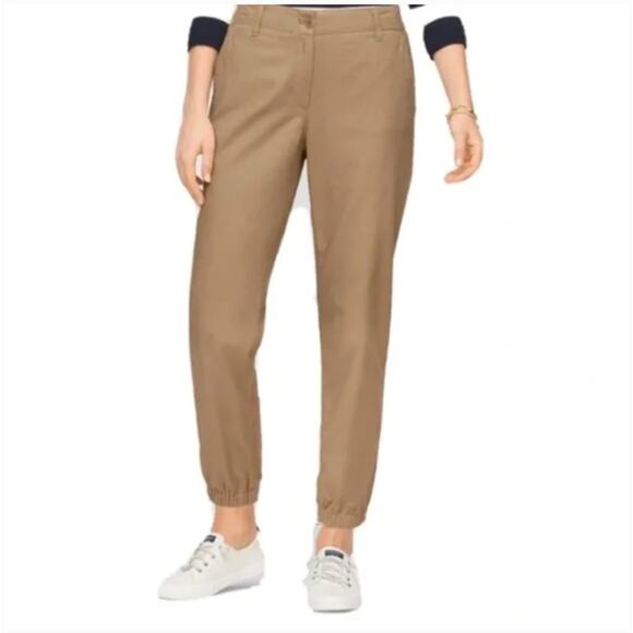 Talbots Khaki Jogger Womens Comfort Pants Large - Picture 1 of 5